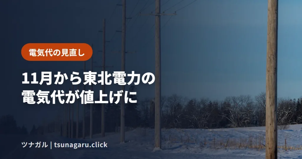 【東北電力】11月から電気代が値上げ！託送料金と補助終了の影響と対策