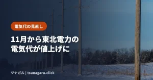 【東北電力】11月から電気代が値上げ！託送料金と補助終了の影響と対策